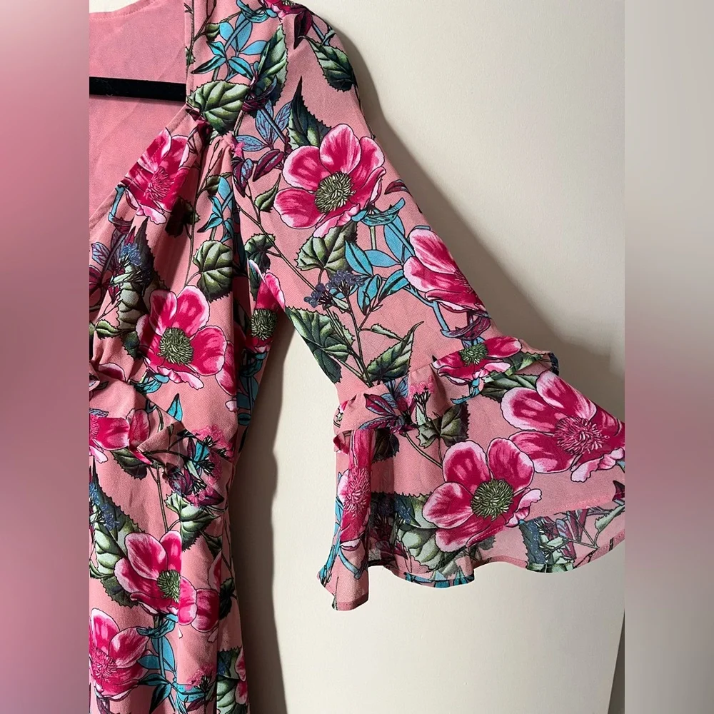 For Love & Lemons Churro Mini Dress Pink Flamenco Small - Picture 6 of 12